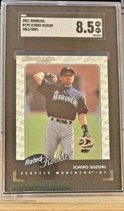2001 DONRUSS 20TH ANNIVERSARY RATED ROOKIE REPRINT ICHIRO #195 SP #/2001