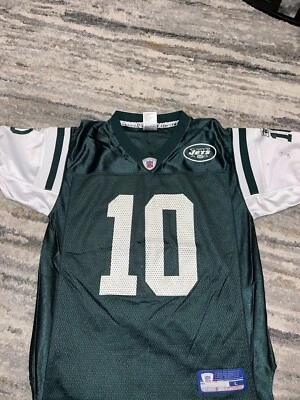 纽约 JETS CHAD PENNINGTON #10 复古 REEBOK 足球球衣 青少年 L 大号 — 第 1/4 张图片