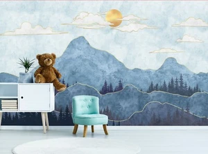 Papel Pintado Árboles de Montaña Mural Foto Arte de Pared Hogar Guardería Decoración - Imagen 1 de 7