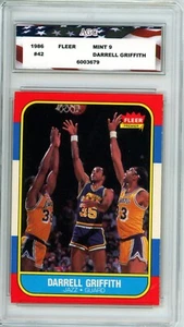 1986 Fleer #42 Darrell Griffith AGC 9 Mint Utah Jazz - Picture 1 of 2