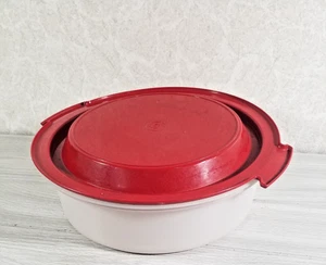 Tupperware Cup Cake Pie Cake Carrier Round RED12" with Lid - Picture 1 of 6