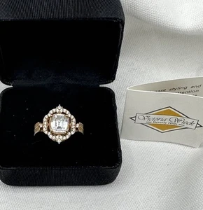 Victoria Wieck Sterling & Rose Gold Color CZ Ring w/Box Size 7 Beverly Hills - Picture 1 of 7