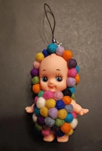 Colorful Fluffy Kewpie Doll Strap Cute Figure Charm Handmade from japan (1) - Picture 1 of 4
