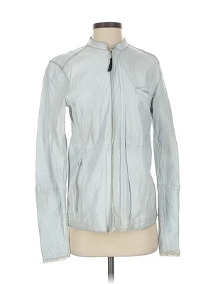 Chaqueta de cuero plateada para mujer Edun XS Foto 1 de 4