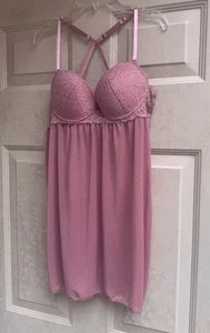 Women Sz L MARILYN MONROE Rose Padded Bra/Slip Lacy Garment Racerback - Picture 1 of 2