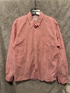 Brooks Brothers Shirt Mens Medium Pink Button Down Long Sleeve Preppy Casual - Picture 1 of 10