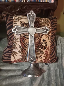 Aluminium cross standing decor,large 17.50 in tall. - Picture 1 of 6