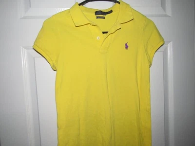 Nuevo sin etiquetas Nuevo Mini Vestido Para Mujer Ralph Lauren Pequeño Malla Amarillo Manga Corta Foto 1 de 4