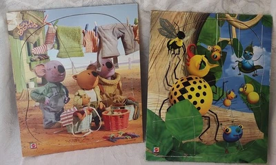 美泰 H1899 H1904 KOALA 兄弟蜘蛛家庭托盘木框架拼图 2 件套 — 第 1/4 张图片