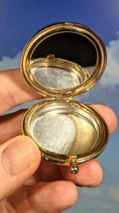 Vintage Estee Lauder Hinged Lid Pewter Mirror Box. 4.5cm x 1.5cm - Picture 1 of 5