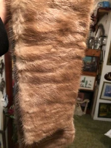 Vintage Womens Light Brown/Blonde Mink Fur Collar VTG Estate Collection 31"L - Picture 1 of 10