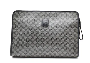 CELINE [Rank AA] Macadam clutch Bag Purse Vintage Second Black PVC Authentic - Picture 1 of 15