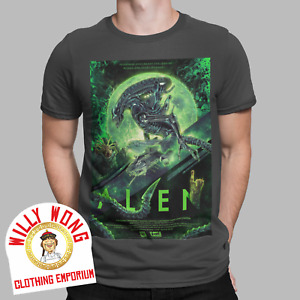 Alien T-Shirt Retro Green Movie Aliens Action 80s 90s Action Space SCIFI Classic