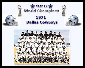  1971 Dallas Cowboys Super Bowl Champion Color Team Picture  8 X 10 Photo Pic