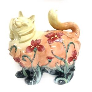 Cat With Floral Pattern Figurine
