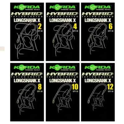 Ganchos de pesca de carpa Korda Longshank X micro púas tamaños 4-10 Foto 1 de 4