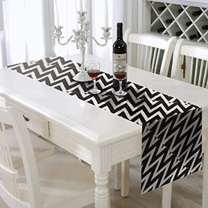 Premium Chevron Table Runner, Digital Printed, 14 Inch X 108 Inch, table setting - Picture 1 of 4