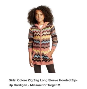 Missoni for Target Girls' Colore Zig Zag Long Sleeve Hooded Zip-Up Cardigan Med - Picture 1 of 4