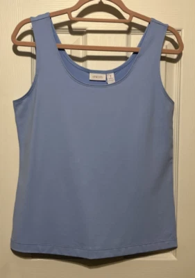 Camiseta sin mangas Chico's Persa azul microfibra contemporánea básica tejida talla 1 (8/10) nueva con etiquetas Foto 1 de 4