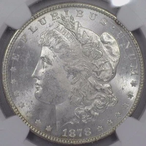 Dólar de plata Morgan 1878 8TF $1 clasificación NGC MS63 VAM 12 sin circular certificado - Imagen 1 de 4