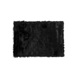 3' X 5' Black Rectangular Faux Fur - Area Rug - Picture 1 of 4