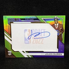 #/10! 🚨2022-23 Panini Recon Jalen Duren RC Auto Detroit Pistons Rookie On Card