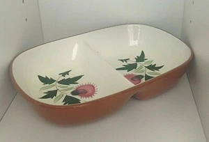 PLATO DE SERVIR DIVIDIDO VINTAGE DE CARDO DE CERÁMICA STANGL, EXCELENTE - Imagen 1 de 7