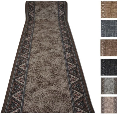 Teppich Läufer Antirutsch Teppichläufer Rutschfest 2 Designs Meterware 67-120 cm - Bild 1 von 2