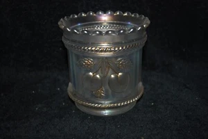 GREAT NORTHWOOD WHITE CARNIVAL GLASS PEACHES SPOONER VASE C1910 - Picture 1 of 7