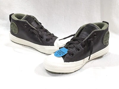 Botas Converse Boy's CTAS Street Velvet marrom parte superior média - Tamanhos sortidos novas com etiquetas A01529C - Imagem 1 de 4