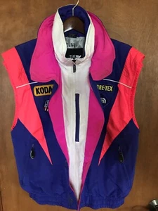 Vintage Men’s Medium The North Face 1991 USA Ski Team Vest Gore-Tex Kodak Neon - Picture 1 of 24