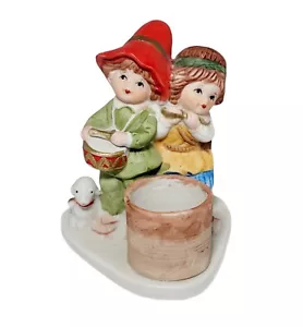 Vintage Jasco 1979 handbemalte Weihnachten Luvkins Figur Trommler Junge Kerzenhalter - Bild 1 von 9