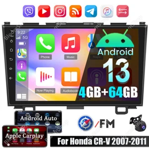 4+64G For Honda CRV 2007-2011 Apple Carplay 9" Android 13 Car Stereo Radio GPS - Picture 1 of 17