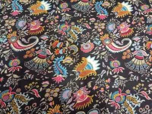 25 Yards Fabric Indian Black Paisley Hand Printed Cotton Fabric Sewing Fabrics - Picture 1 of 5