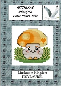 Mushroom Kingdom - Itsylaurel Cross Stitch Kit Kittiwake. Beginners Kit