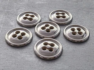 6x botones metálicos especiales - color plata brillante - 23mm - Imagen 1 de 5