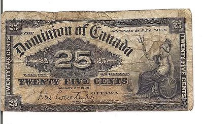 DOMINION of CANADA, 25 CENTS,  1900 , out of register ERROR - Image 1 of 3