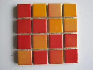 22 x 5 mm Glazed Porcelain Mosaic Tiles - 16 pieces - on mesh - Desert - Picture 1 of 1
