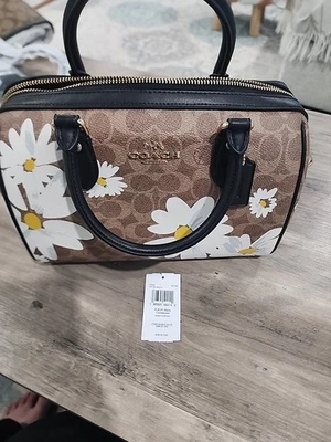 NWT Coach Rowan Satchel Bag In Signature Canvas With Floral Print CZ590 - Image 1 of 4