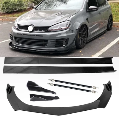 Front Bumper Lip Splitter Spoiler Rear Lip For Volkswagen Polo Carbon Fiber Foto 1 de 4