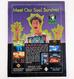 Mansion of Hidden Souls 1994 video game Laminated Ad Sega CD Vic Tokai Gift - Picture 1 of 6