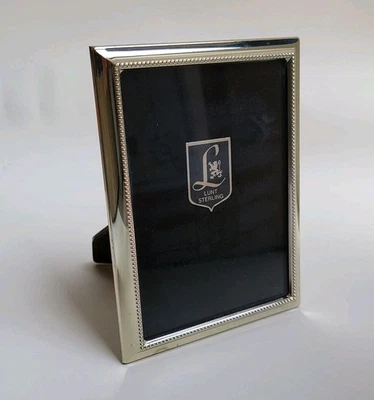 Marco de fotos LUNT de plata de ley 4,25 x 6" marcado 925 cuentas contemporáneo Foto 1 de 4