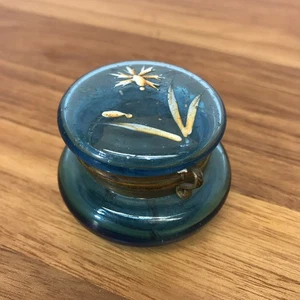 Döschen Glas Emailmalerei 19. Jhd. Schmuckdose Biedermeier Historismus antik alt - Bild 1 von 5