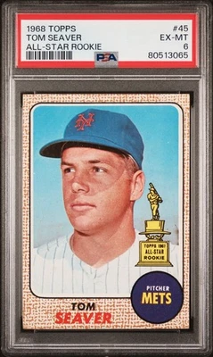 1968 年 Topps #45 汤姆海弗纽约大都会队全明星新秀 (ASR) PSA 6 EX-MT — 第 1/2 张图片