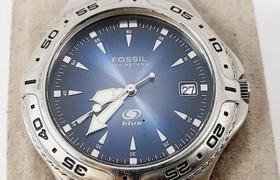 Fossil Blue Modelo AM-3615 Esfera Azul Profundo Cuarzo Hombre Analógico ¡Bonito! Foto 1 de 4