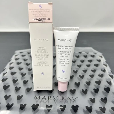 MARY KAY Medium Coverage Foundation Ivory 104 Normal to Oily 355100 Pink Cap - Image 1 of 2