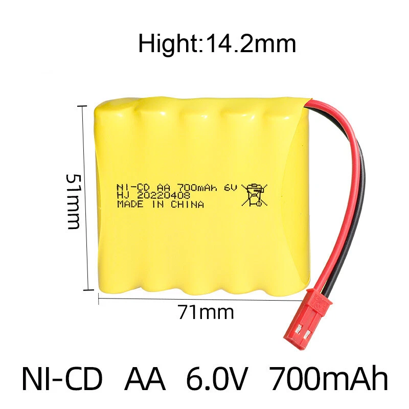 6V 700mAh NI-CD AA Akku JST Stecker für RC Elektro Spielzeug Autos Boote - Bild 1 von 1