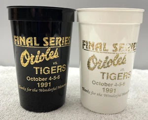 Serie Final de los Orioles de Baltimore 1991 usado en excelente estado en el Memorial Stadium 16 oz. Tazas - Imagen 1 de 8