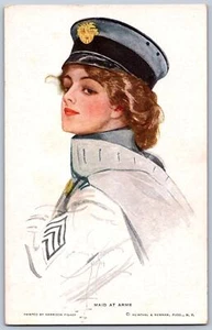 K17/ Künstler signierte Postkarte um 1910 Frau Magd am Arm Schal 250 - Bild 1 von 4