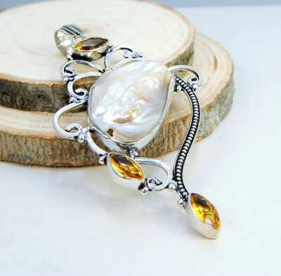  Damenanhänger Set aufgefallene Sterling Silber 925 Biwa Perlen Süßwasserperle - Bild 1 von 3